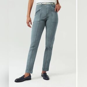 Spanx Stretch Twill Straight Leg Pant-Hazy Grey Blue